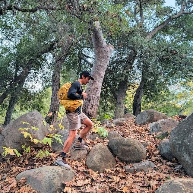 Runyon Mens Long Sleeve Camp Shirt Hiking Running Black Copper American Made In USA