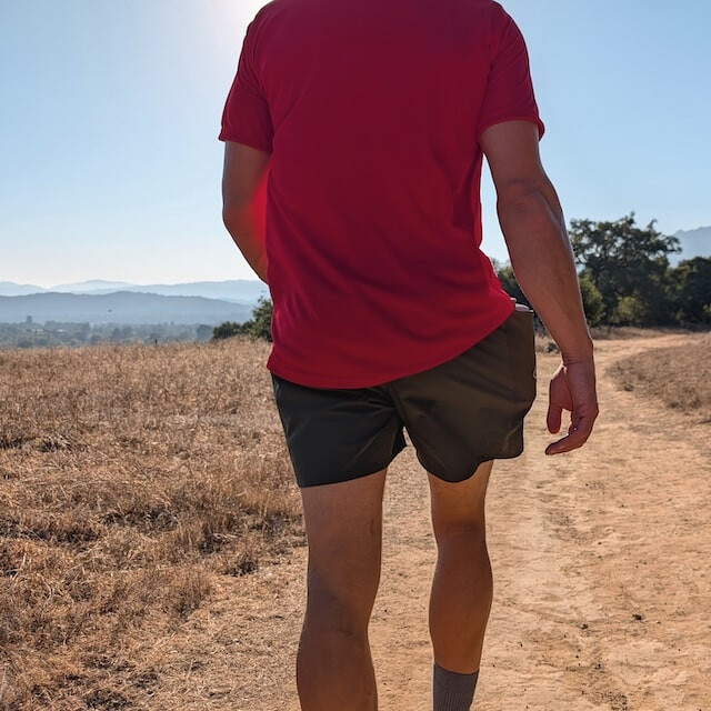 Runyon Mens Red American Made In USA Running Shirt Performance Moisture Wicking Workout Shirt