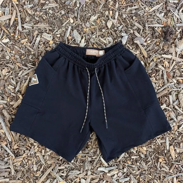 Runyon Black French Terry Cotton 7" Sweatshorts - Gym, Workout, Hiking, Casual, Fitness American Made In USA - Runyon Canyon Apparel