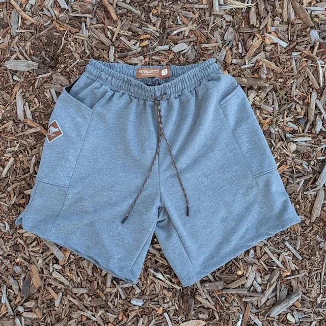 Runyon Heather Grey French Terry Tri Blend 7" Sweatshort - Gym, Workout, Hiking, Casual, Fitness American Made In USA - Runyon Canyon Apparel