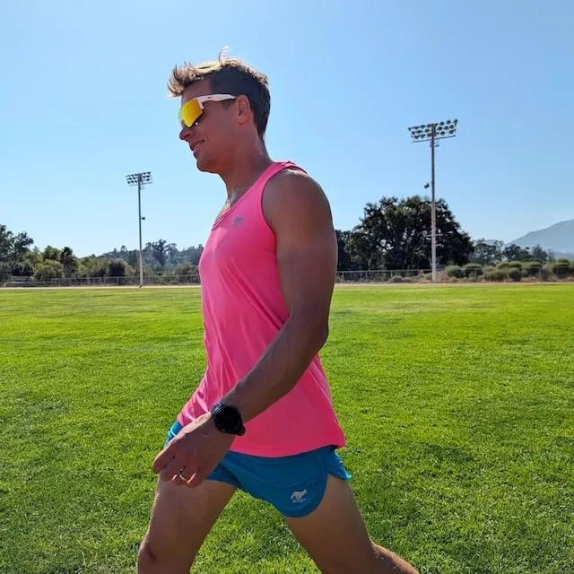 Runyon Men's Hot Pink Racerback Fitness Tank Top - Running, Workout, Gym Singlet - Made In The USA