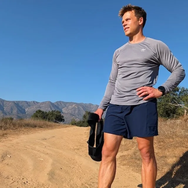 Runyon Men's Steel Grey Long Sleeve Running Shirt Made In USA - Moisture Wicking Gym, Workout, Fitness Shirt