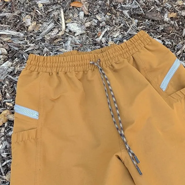 Runyon TrailStash Scrambler - Men's Amber Mustard Gold Hiking Jogger Pants - Water Repellant - American Made In USA.