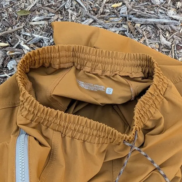 Runyon TrailStash Scrambler - Men's Amber Mustard Gold Hiking Jogger Pants - Water Repellant - American Made In USA.