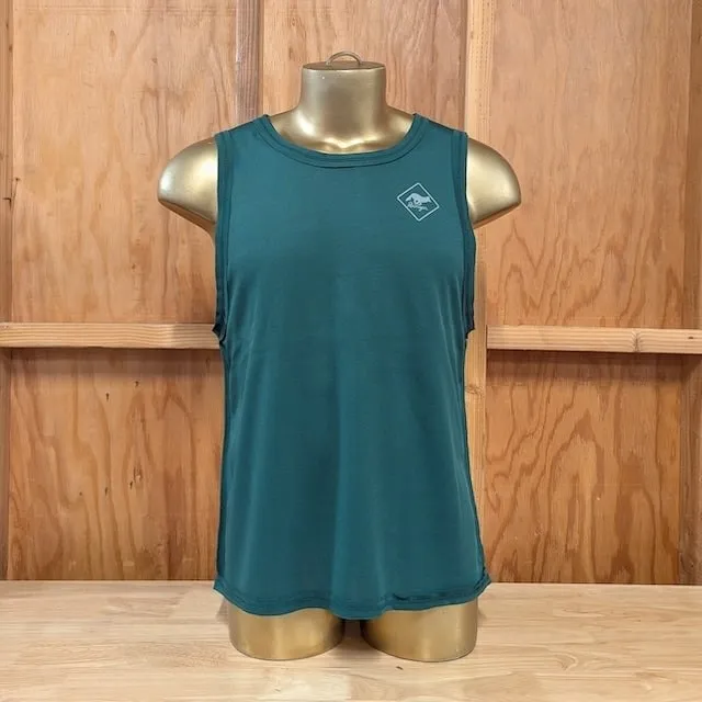 Runyon Men's Forest Green Tech Trail Tank - Muscle Workout Tank Top, Made In USA | Runyon Canyon Apparel