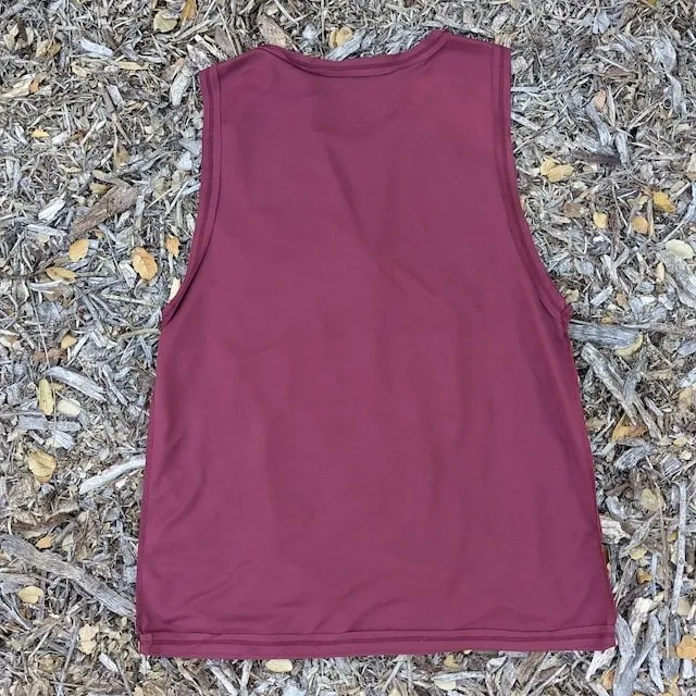 Runyon Men's Maroon Tech Trail Tank - Muscle Workout Tank Top, Made In USA | Runyon Canyon Apparel