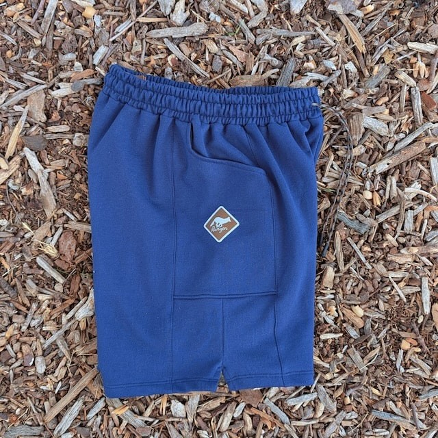 Runyon Navy Blue French Terry Cotton 7" Sweatshorts - Gym, Workout, Hiking, Casual, Fitness American Made In USA - Runyon Canyon Apparel