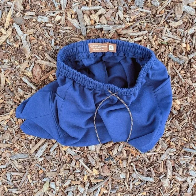 Runyon Navy Blue French Terry Cotton 7" Sweatshorts - Gym, Workout, Hiking, Casual, Fitness American Made In USA - Runyon Canyon Apparel