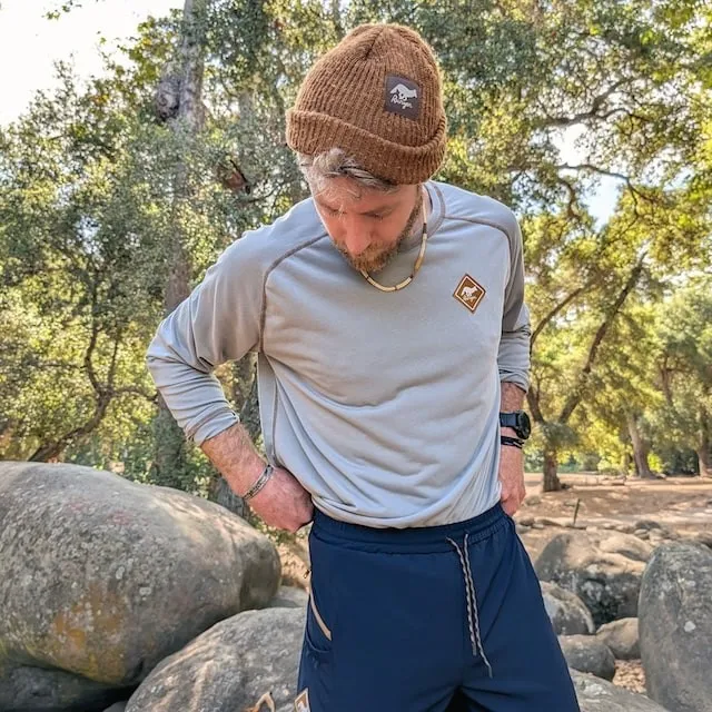 Runyon Cedar Brown Reflective Knit Beanie Made In USA | Runyon Canyon Apparel