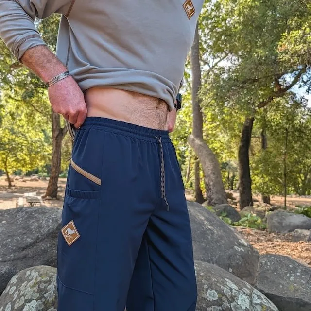 Runyon TrailStash Scrambler - Men's Navy Blue Hiking Jogger Pants American Made In USA.