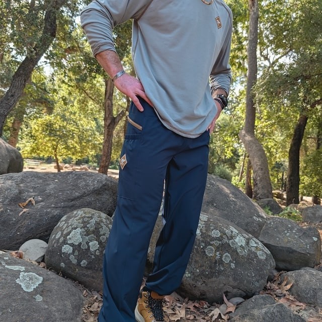 Runyon TrailStash Scrambler - Men's Navy Blue Hiking Jogger Pants American Made In USA.