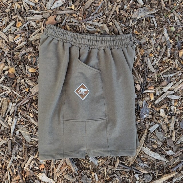 Runyon Olive Green French Terry Cotton 7" Sweatshorts - Gym, Workout, Hiking, Casual, Fitness American Made In USA - Runyon Canyon Apparel