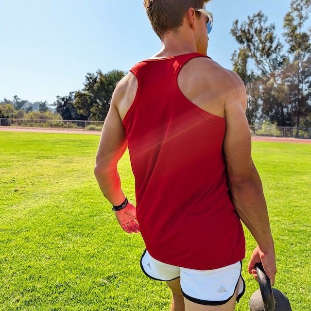 Runyon White with Black Contrast Binding Running Short - Retro Ranger 4" Inch Workout Short American Made In USA