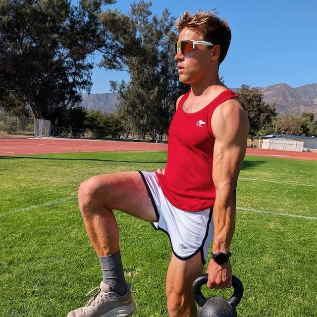 Runyon White with Black Contrast Binding Running Short - Retro Ranger 4" Inch Workout Short American Made In USA