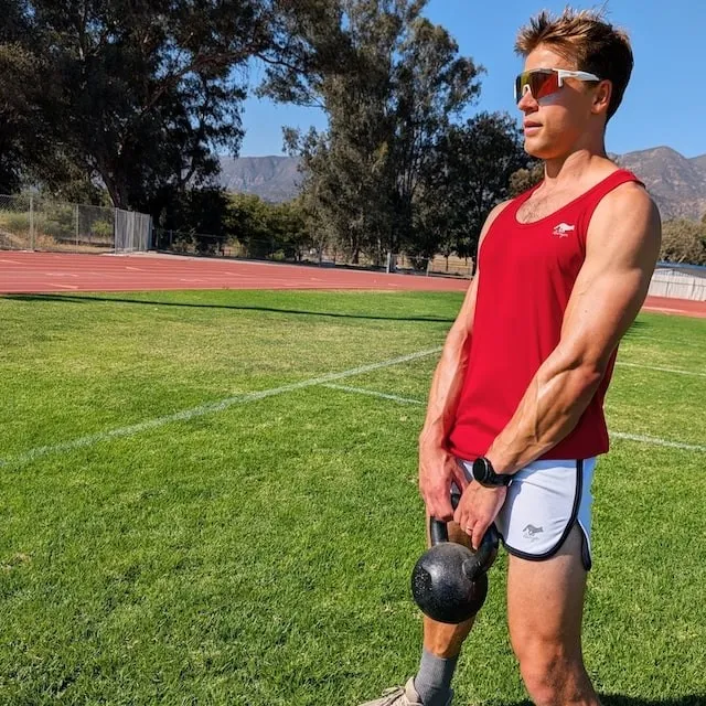 Runyon Men's Red Racerback Fitness Tank Top - Running, Workout, Gym Singlet - Made In The USA