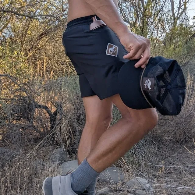 Runyon Scoutster Mens Black 5" Trail Running Hiking Outdoor Adventure Short American Made In USA