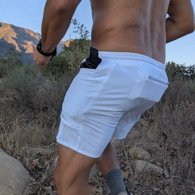 Runyon Scoutster Mens White 5" Trail Running Hiking Outdoor Adventure Short American Made In USA
