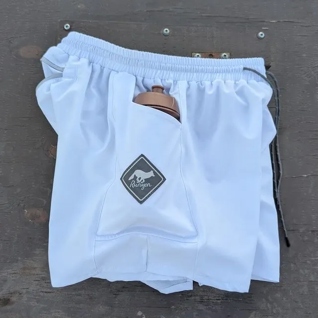 Runyon Scoutster Mens White 5" Trail Running Hiking Outdoor Adventure Short American Made In USA