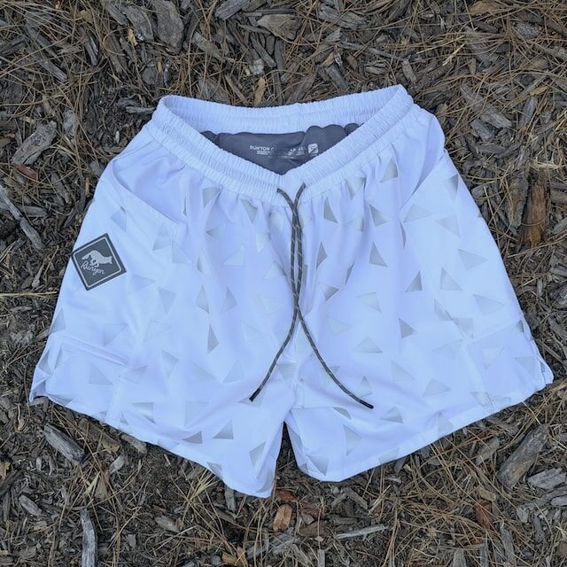 Runyon Scoutster Mens White Reflective 5" Trail Running Hiking Outdoor Adventure Short American Made In USA