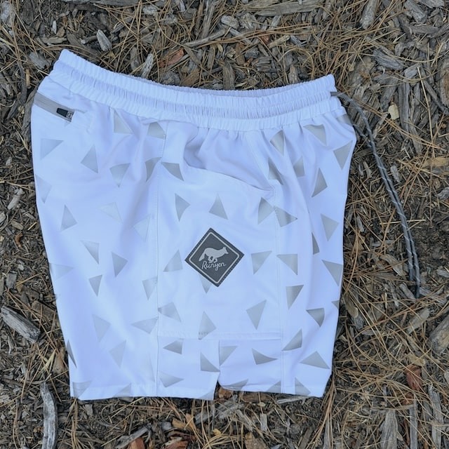 Runyon Scoutster Mens White Reflective 5" Trail Running Hiking Outdoor Adventure Short American Made In USA