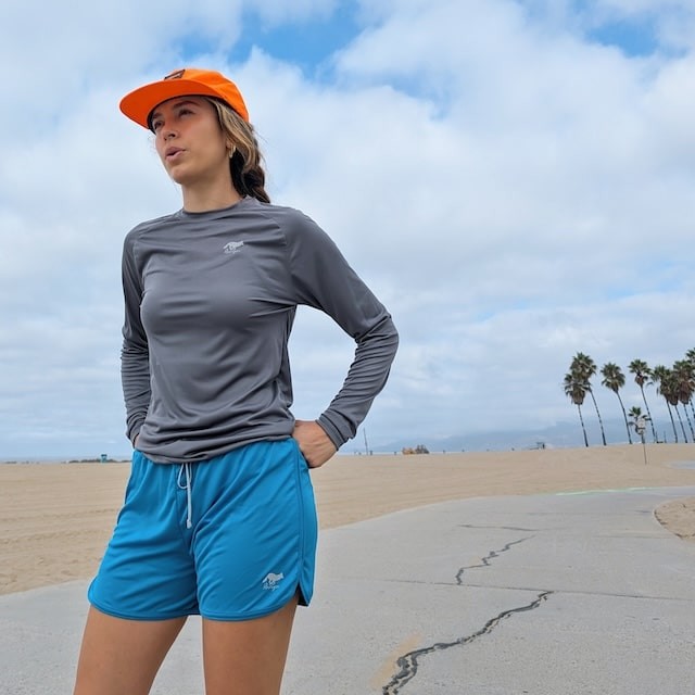 Runyon Women's Unisex Steel Grey Long Sleeve Running Shirt Made In USA - Moisture Wicking Gym, Workout, Fitness Shirt