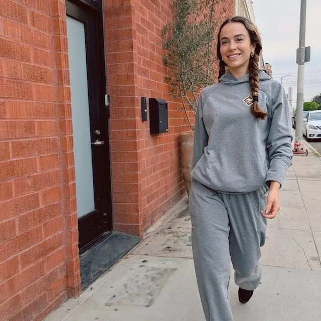 Runyon French Terry Cotton Heather Grey Pullover Hoodie Sweatshirt - Hidden Pockets, Thumbholes & Watch Windows - American Made In USA