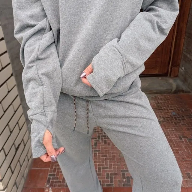 Runyon French Terry Cotton Heather Grey Pullover Hoodie Sweatshirt - Hidden Pockets, Thumbholes & Watch Windows - American Made In USA