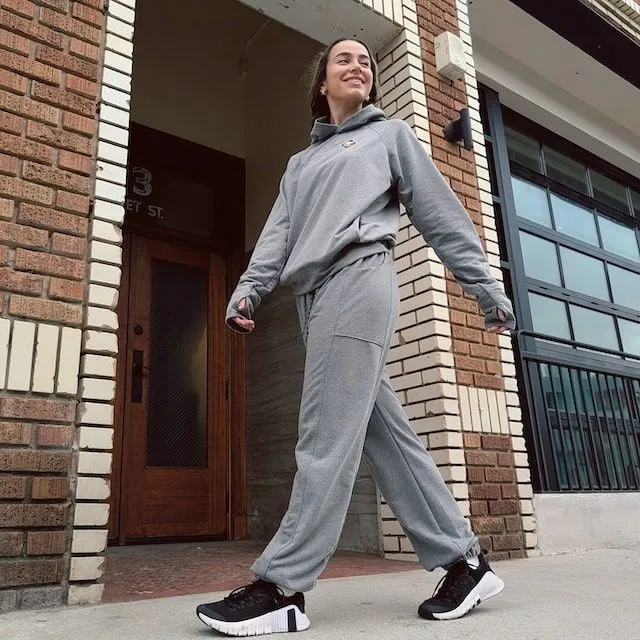 Runyon French Terry Cotton Heather Grey Pullover Hoodie Sweatshirt - Hidden Pockets, Thumbholes & Watch Windows - American Made In USA