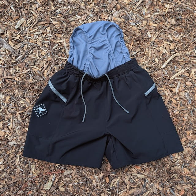 Runyon Men's  Black 5" Inch Short for Trail Running, HIking, Gym, Workout - TrailStash 5"