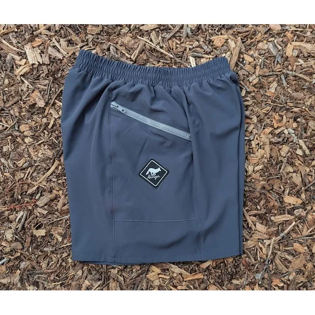 Runyon Men's Graphite Charcoal 5" Inch Short for Trail Running, HIking, Gym, Workout - TrailStash 5" with Built-in Liner Brief Undewear