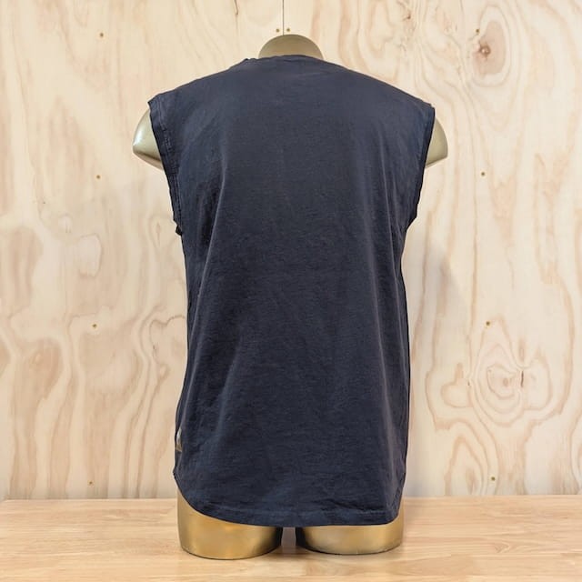 Runyon Men's Vintage Black  -  100% Cotton Muscle Tee - Made In USA - Hiking, Running, Workout, Fitness, Outdoors - Cottontrails Muscle Tees