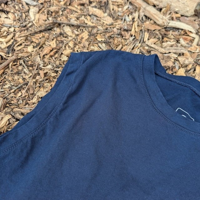 Runyon Men's Dark Navy 100% Cotton Muscle Tee - Made In USA - Hiking, Running, Workout, Fitness, Outdoors - Cottontrails Muscle Tees