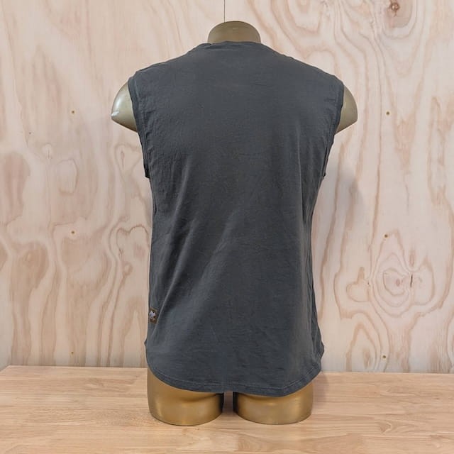 Runyon Men's Olive Green -  100% Cotton Muscle Tee - Made In USA - Hiking, Running, Workout, Fitness, Outdoors - Cottontrails Muscle Tees