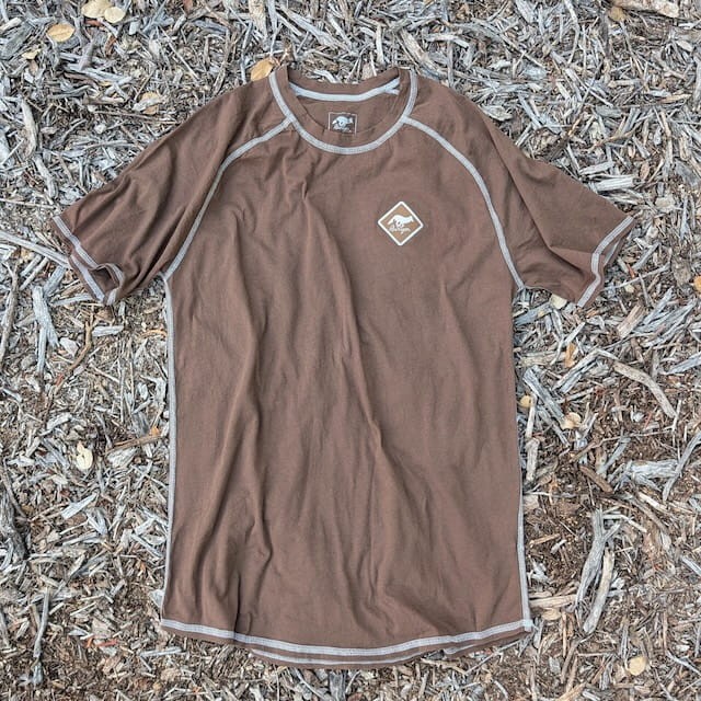 Runyon Made In USA Brown Cotton Hiking Trail Running Shirt - 100% Cotton - Cottontrails™
