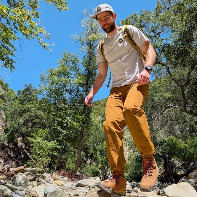 Runyon TrailStash Scrambler - Men's Amber Mustard Gold Hiking Jogger Pants - Water Repellant - American Made In USA.