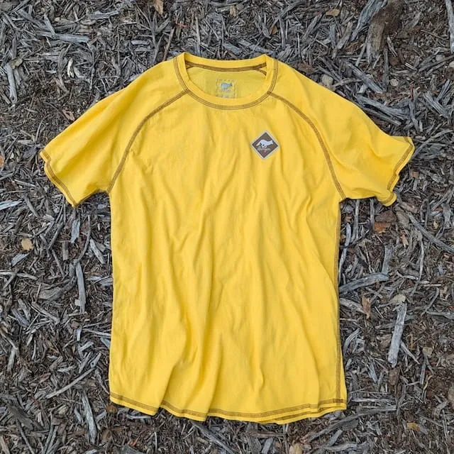 Runyon Made In USA Golden Yellow Cotton Hiking Trail Running Shirt - 100% Cotton - Cottontrails™
