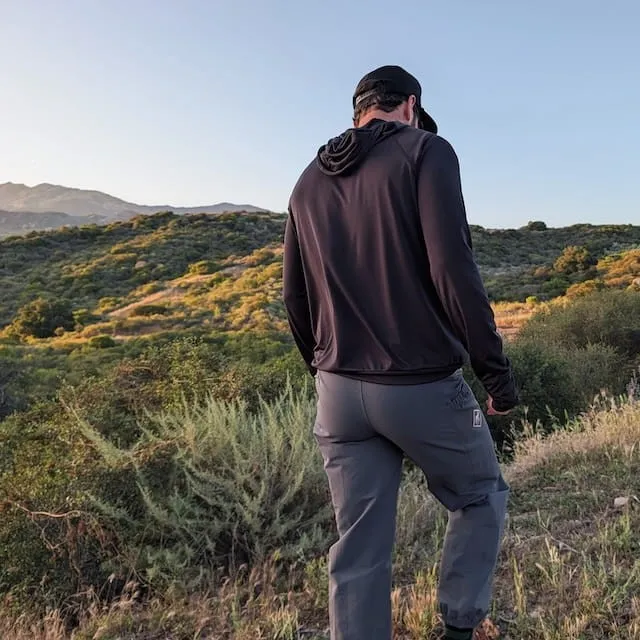 Runyon TrailStash Scrambler - Men's Dark Grey Charcoal Hiking Jogger Pants - Water Repellant - American Made In USA.
