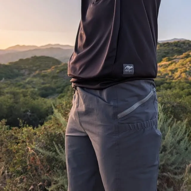 Runyon TrailStash Scrambler - Men's Dark Grey Charcoal Hiking Jogger Pants - Water Repellant - American Made In USA.