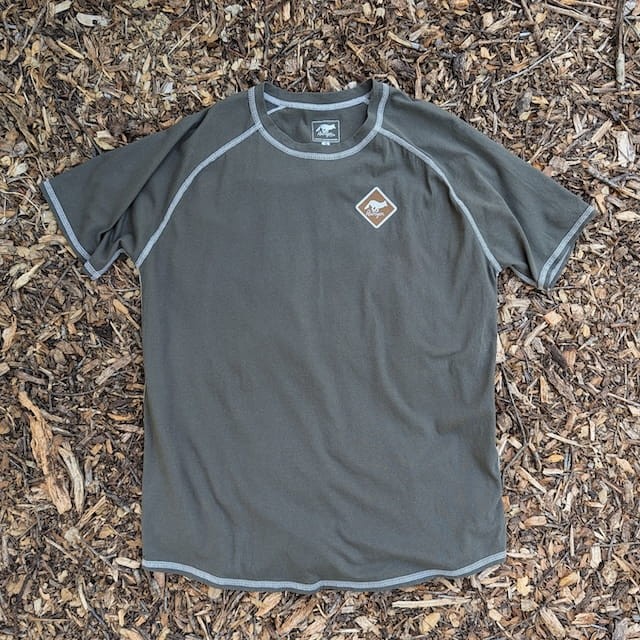 Runyon Made In USA Olive Green Cotton Hiking Trail Running Shirt - 100% Cotton - Cottontrails™