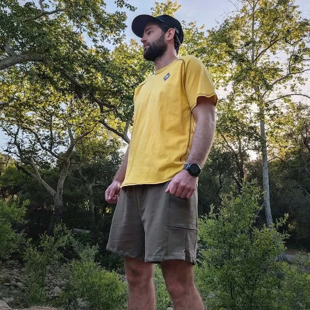 Runyon Made In USA Golden Yellow Cotton Hiking Trail Running Shirt - 100% Cotton - Cottontrails™