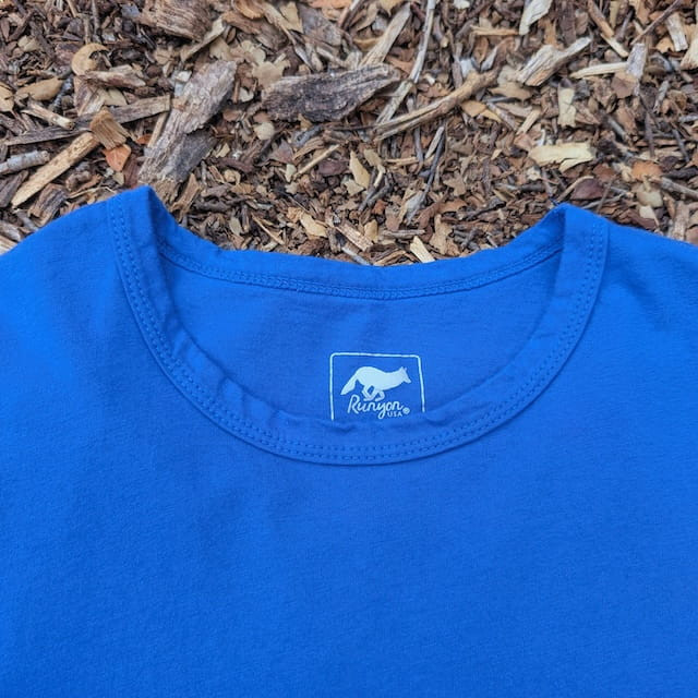 Men's 100% cotton athletic short sleeve shirt in Royal Blue, Made in USA by Runyon, for running, hiking, gym workouts and training