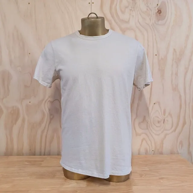 Men's 100% cotton athletic short sleeve shirt in sand, Made in USA by Runyon, for running, hiking, gym workouts and training