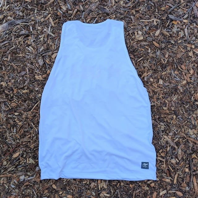 Runyon Men's Star USA White Hybrid Training Tank Muscle Tank great for Running, Hiking, Outdoor Fitness Made In USA
