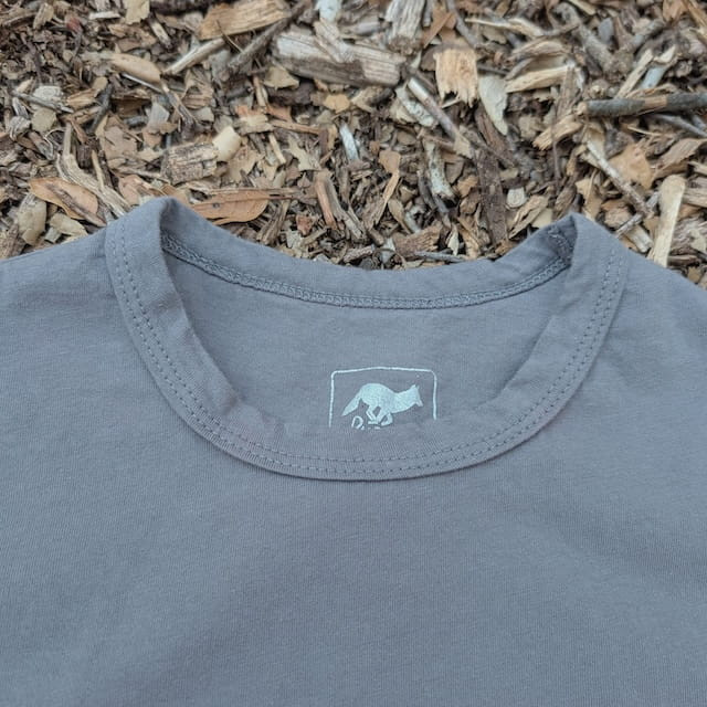Men's 100% cotton athletic short sleeve shirt in Steel Grey, Made in USA by Runyon, for running, hiking, gym workouts and training