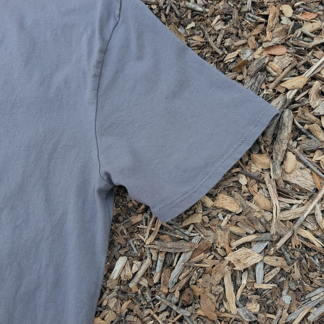 Men's 100% cotton athletic short sleeve shirt in Steel Grey, Made in USA by Runyon, for running, hiking, gym workouts and training