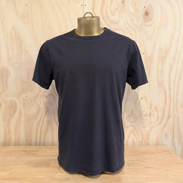Men's 100% cotton athletic short sleeve shirt in vintage black, Made in USA by Runyon, for running, hiking, gym workouts and training