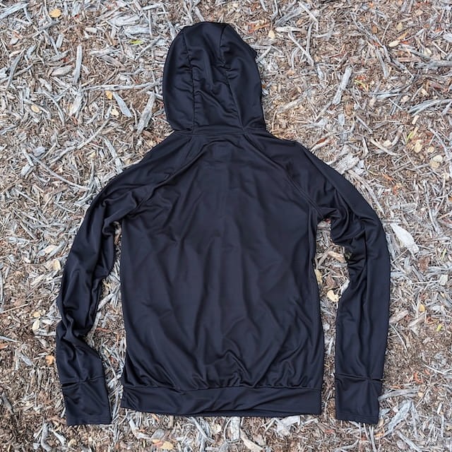 Runyon Women's Black Unisex Pocketed Sun Hoodie - Drawcord, Inside Pockets, Watch Window, Lightweight, UPF Sun Protection, Minimal Branding