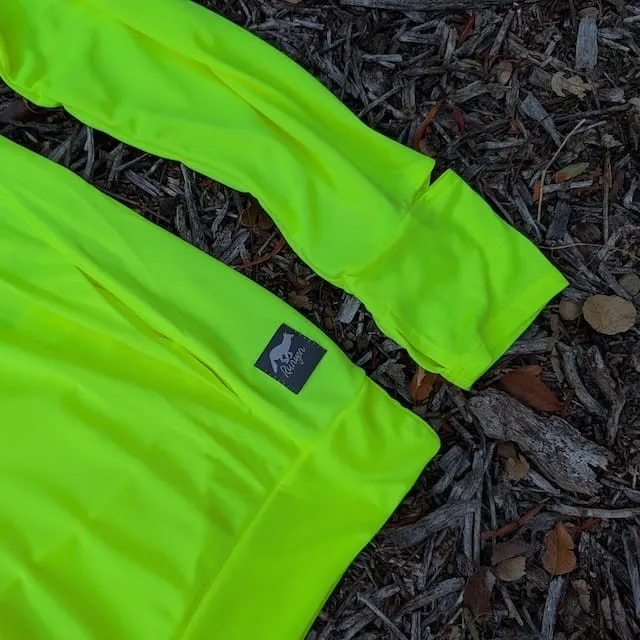 Runyon Men's Fluorescent Yellow Safety Yellow Unisex Pocketed Sun Hoodie - Drawcord, Inside Pockets, Watch Window, Lightweight, UPF Sun Protection, Minimal Branding