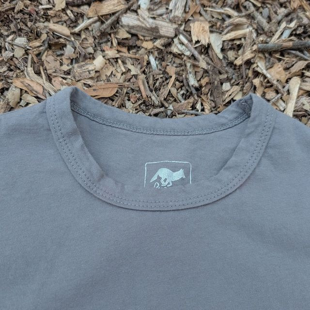 Women's (Unisex) 100% cotton athletic short sleeve shirt in Steel Grey, Made in USA by Runyon, for running, hiking, gym workouts and training