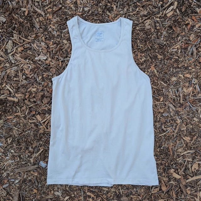 Men's 100% Cotton Tank Tops - Running, Hiking, Workout, Gym - Sand Beige
